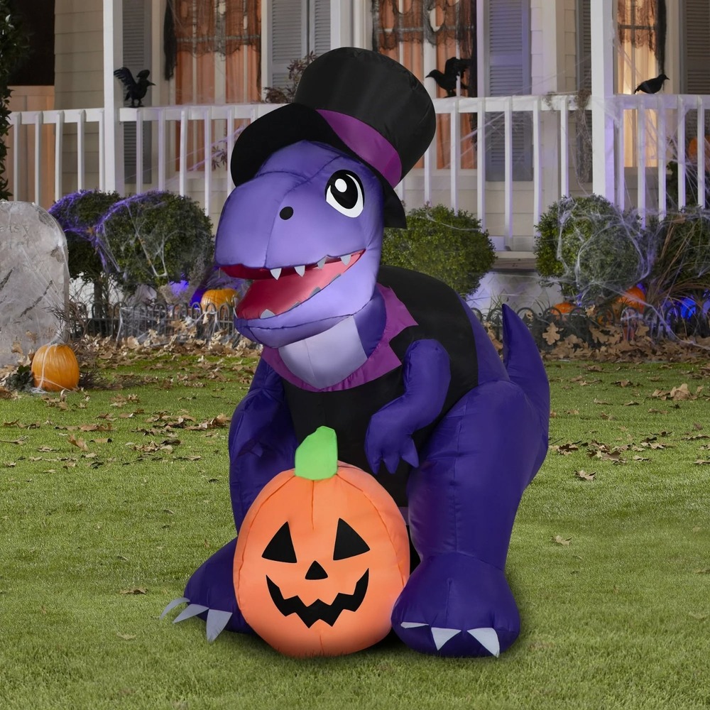 Way To Celebrate Dapper Dino 3.5 Ft Halloween Airblown Inflatable Lights Up‎